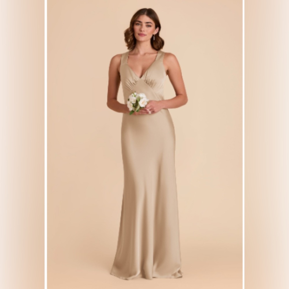 Birdy Grey Neutral Champagne bridesmaid dress XS cross back